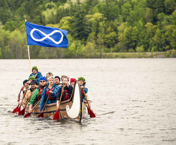 Voyageur Canoe Metis Transport by Paddle